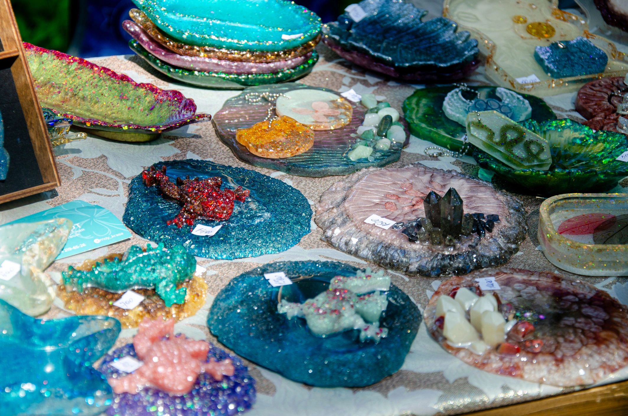 Vibrant resin jewelry collection